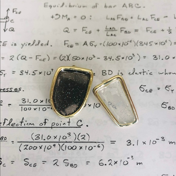 Jewelry - Black/Transparent with Glitter Earrings